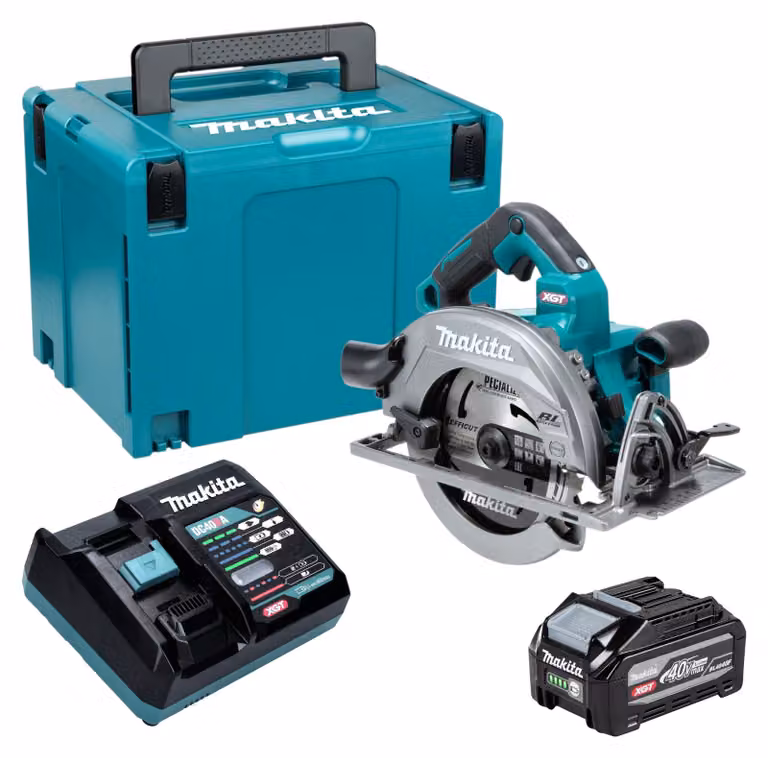 Sega circolare a batteria Makita HS 003 GU101 40 V max. 190 mm Brushless + 1x batteria da 4,0 Ah + caricabatterie + Makpac