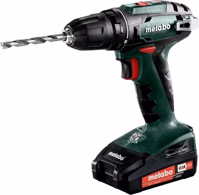 Metabo BS 14.4 Trapano-avvitatore a batteria 14,4 V con 2 batterie da 2,0 Ah e caricatore, colore Verde Nero