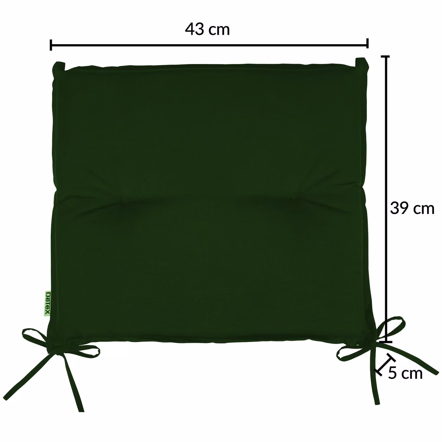 Set di 6 imbottiture per sedia Detex verdi, idrorepellenti e trapuntate, L/P/H: 43 x 39 x 5 cm – 2