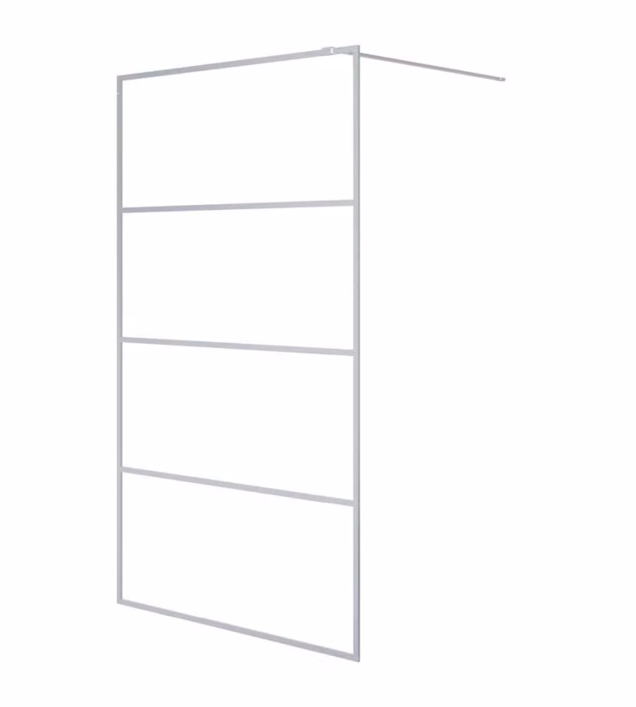 Parete Doccia Walk in vidaXL Argento con Vetro Trasparente ESG L: 115 cm, H: 195 cm