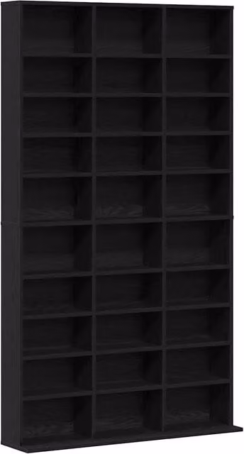 Mobile per CD DESIGN IN Rovere Nero in Legno Multistrato, L: 101 cm, P: 23 cm, H: 177,5 cm