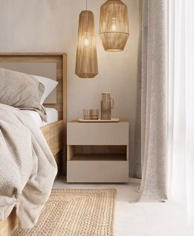 Comodino NOAH - rovere malva / beige