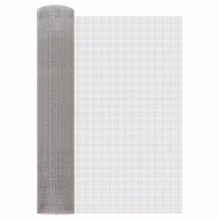 Rete per schermatura vidaXL in acciaio inossidabile argento, L: 60 cm, H: 200 cm