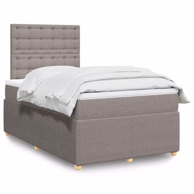 Letto con Giroletto a Molle e Materasso Ibrido vidaXL in Tessuto, L/P/H: 120 x 190 x 150,5 cm, Colore Grigio