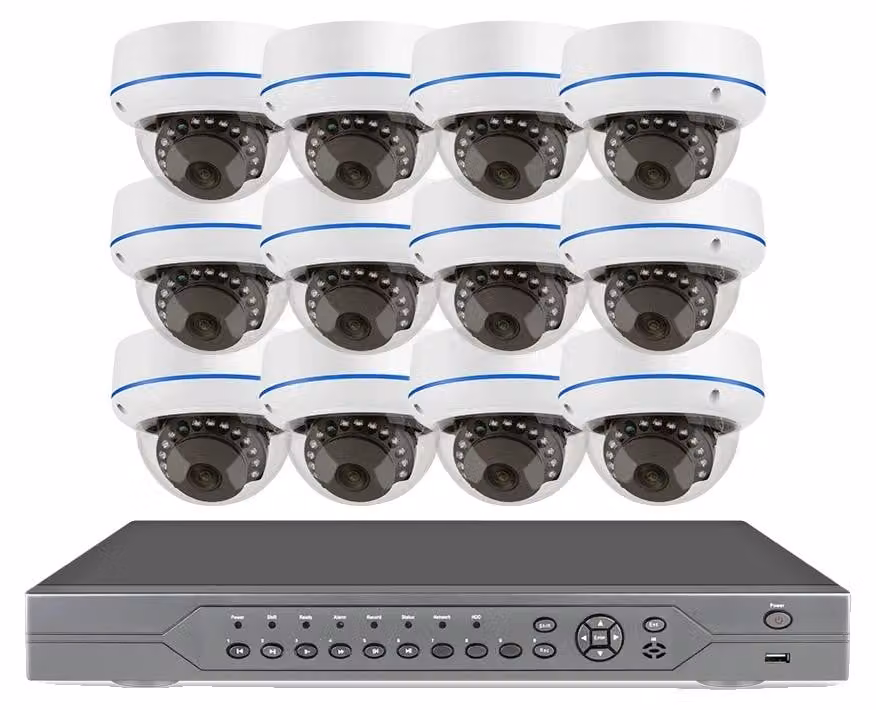 Set di telecamere di sicurezza, 16 canali, risoluzione HD da 5 MP, NVR a 16 canali con 12 telecamere da 5 MP, HDD integrato da 4 TB