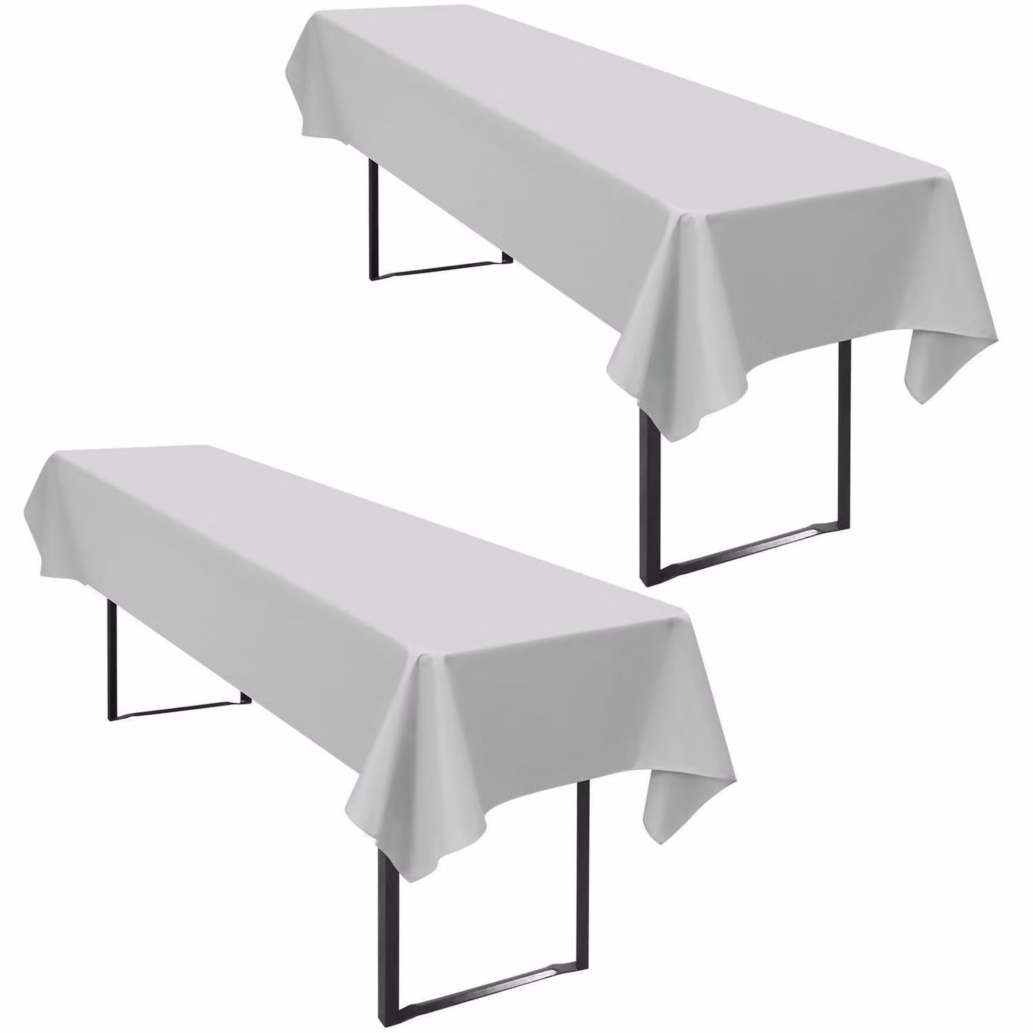 2 tovaglioli per tavolo, set per birreria, 110 x 260 cm, grigio, in poliestere