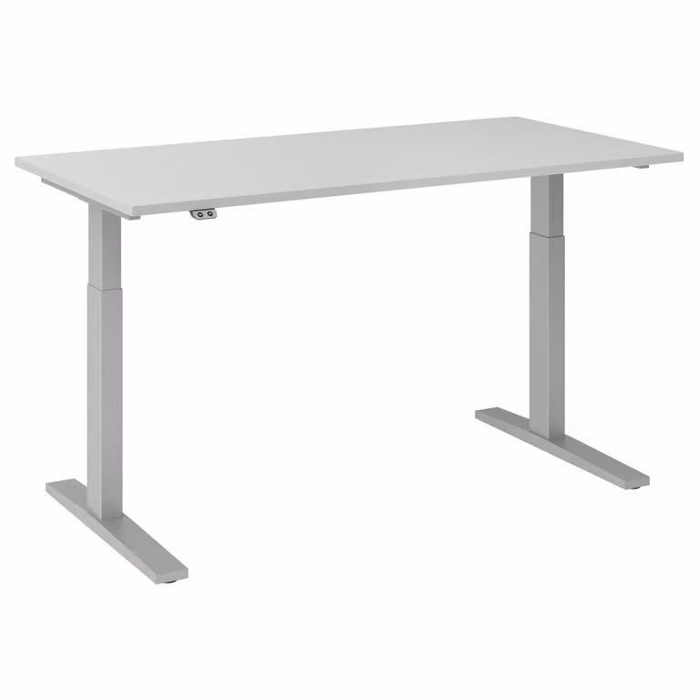 Scrivania regolabile in altezza XMKA | 2 motori | 120-180 cm | elettrica | grigia, colore telaio:argento, dimensioni piano d'appoggio:160 x 80 cm