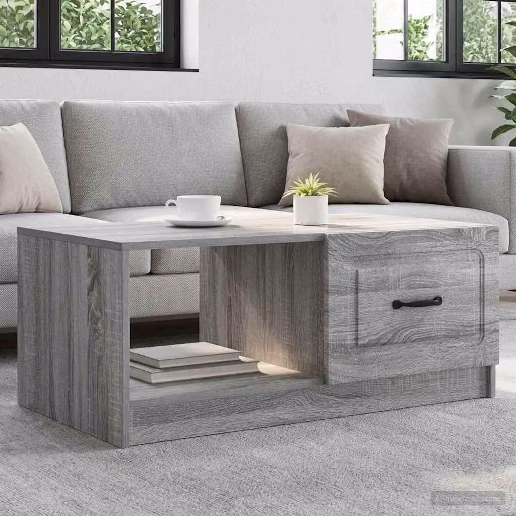 Maison Exclusive - Tavolino Sonoma grigio, 90 x 50 x 37 cm, realizzato in legno composito