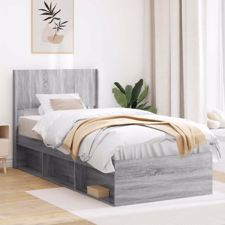 Testiera Letto Moderna vidaXL Sonoma Grigio in Legno MDF