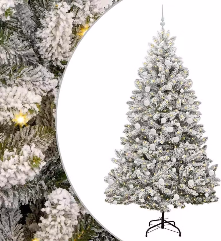 Albero di Natale artificiale con 300 LED Verde e Bianco 210 cm
