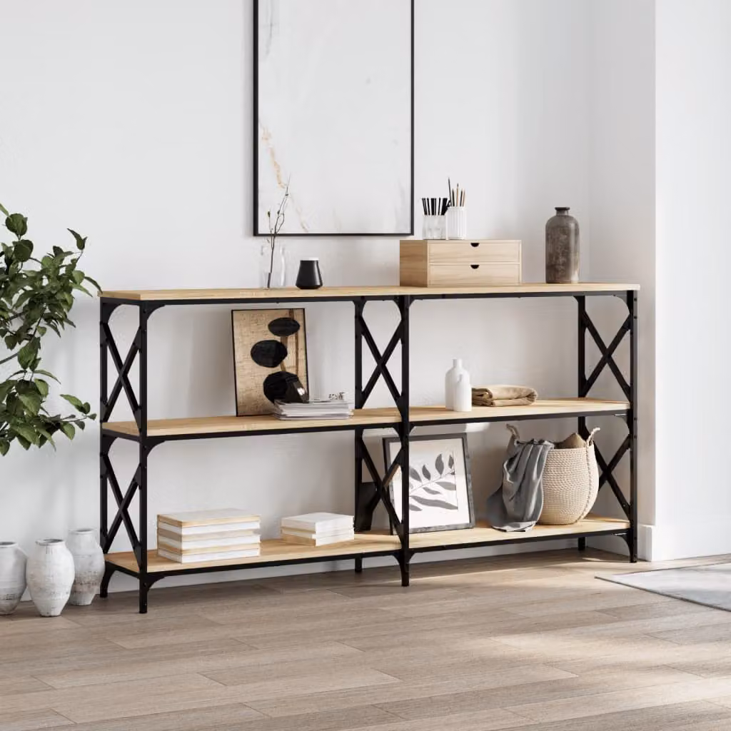 vidaXL Tavolo Consolle in Rovere Sonoma e Legno Multistrato, L 156 x P 28 x H 80,5 cm