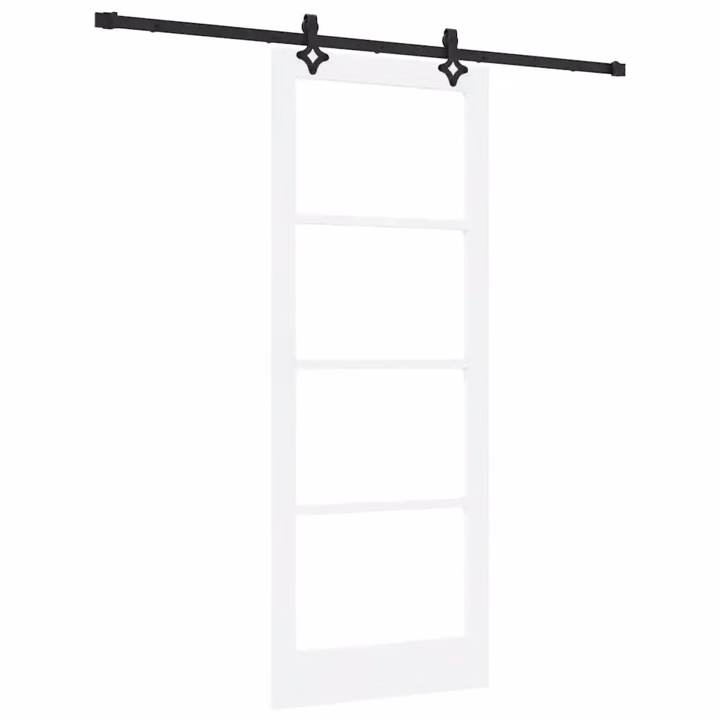 Porta scorrevole moderna vidaXL in legno e vetro Bianco e Nero L: 83 cm, H: 211 cm – 2