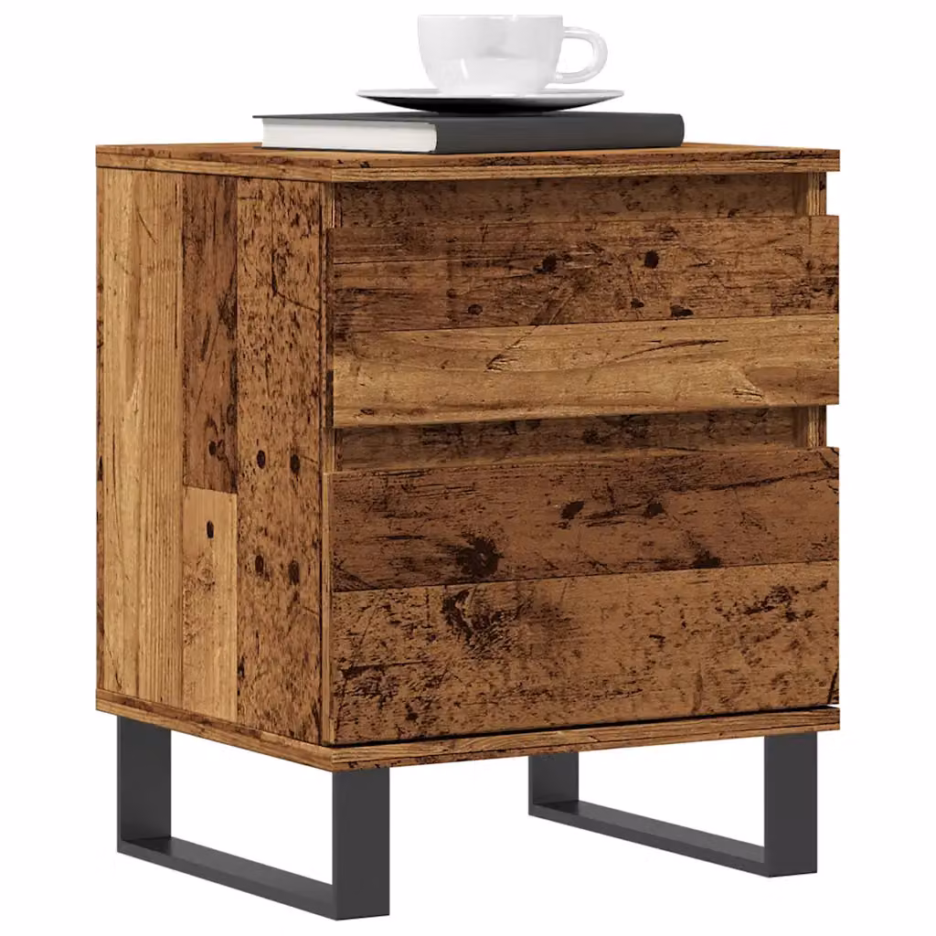 Set di 2 comodini vidaXL in legno color marrone con finitura opaca per camera da letto L 40 cm, P 35 cm, H 50 cm