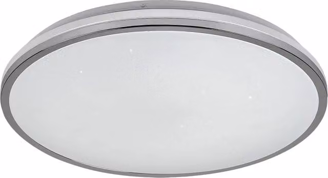 Plafoniera LED Rabalux Linden cromata e bianca con telecomando e funzione dimmabile, diametro: 49 cm – 1