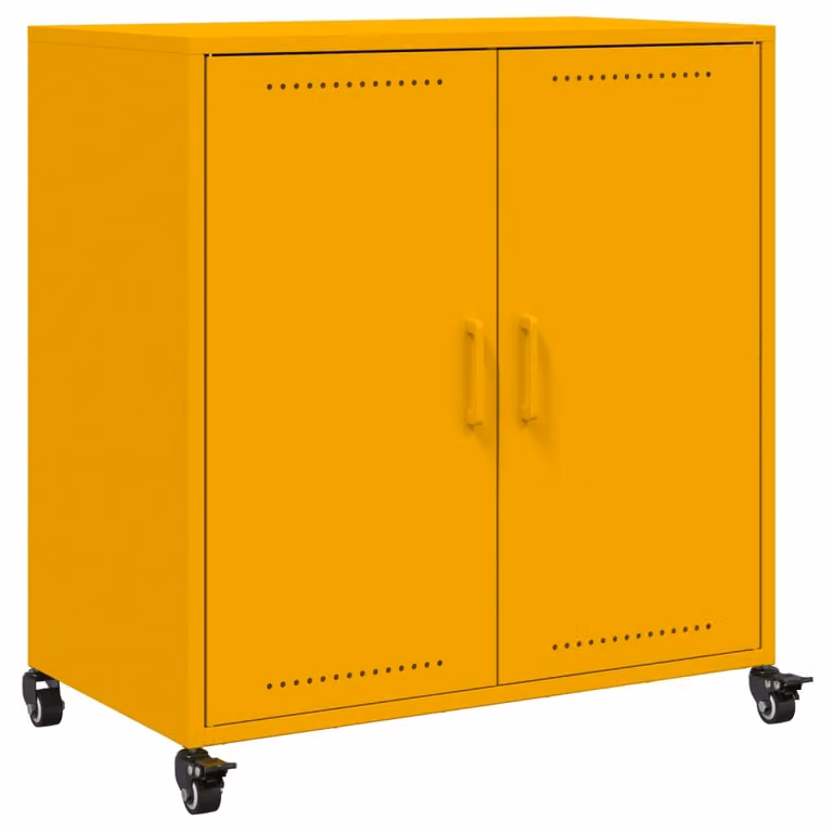 Credenza Giallo Senape 68x39x72 cm in Acciaio