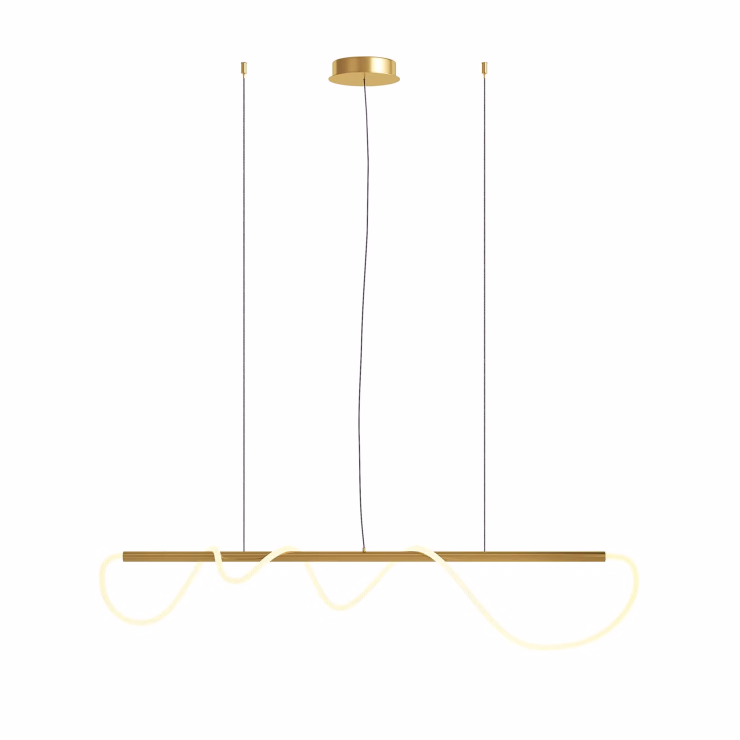 Lampadario A Sospensione Moderno Tau Alluminio Oro 1 Luce Led 30W