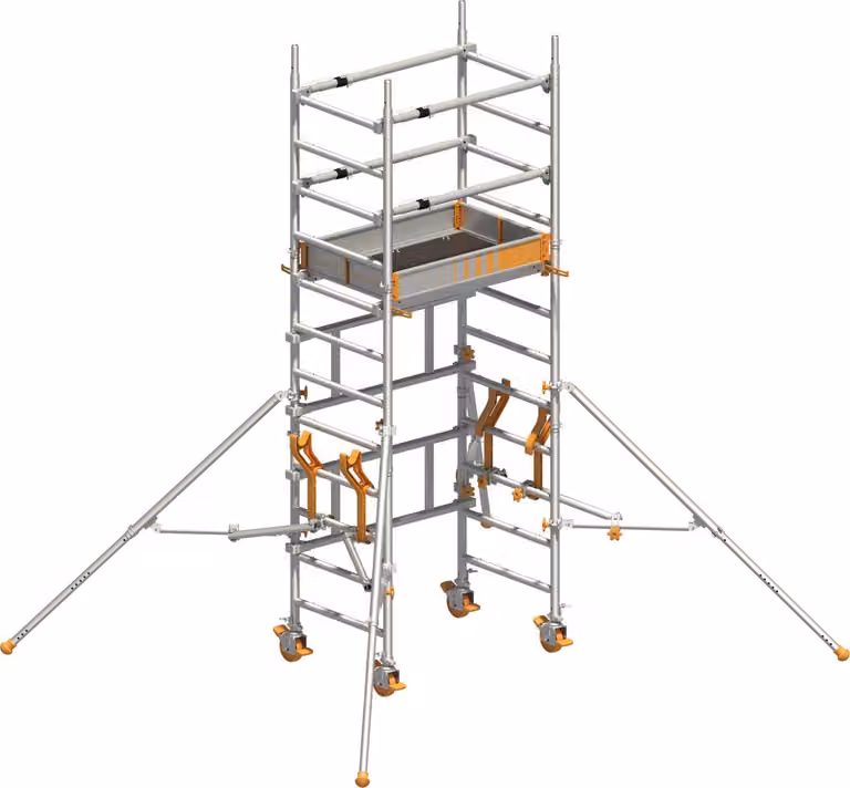 Ponteggio mobile Layher SoloTower con parapetto telescopico