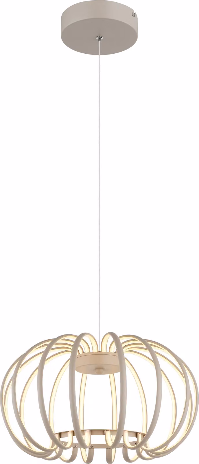 Lampada a sospensione a LED, metallo, color sabbia, 3 livelli di intensità, H 120 cm