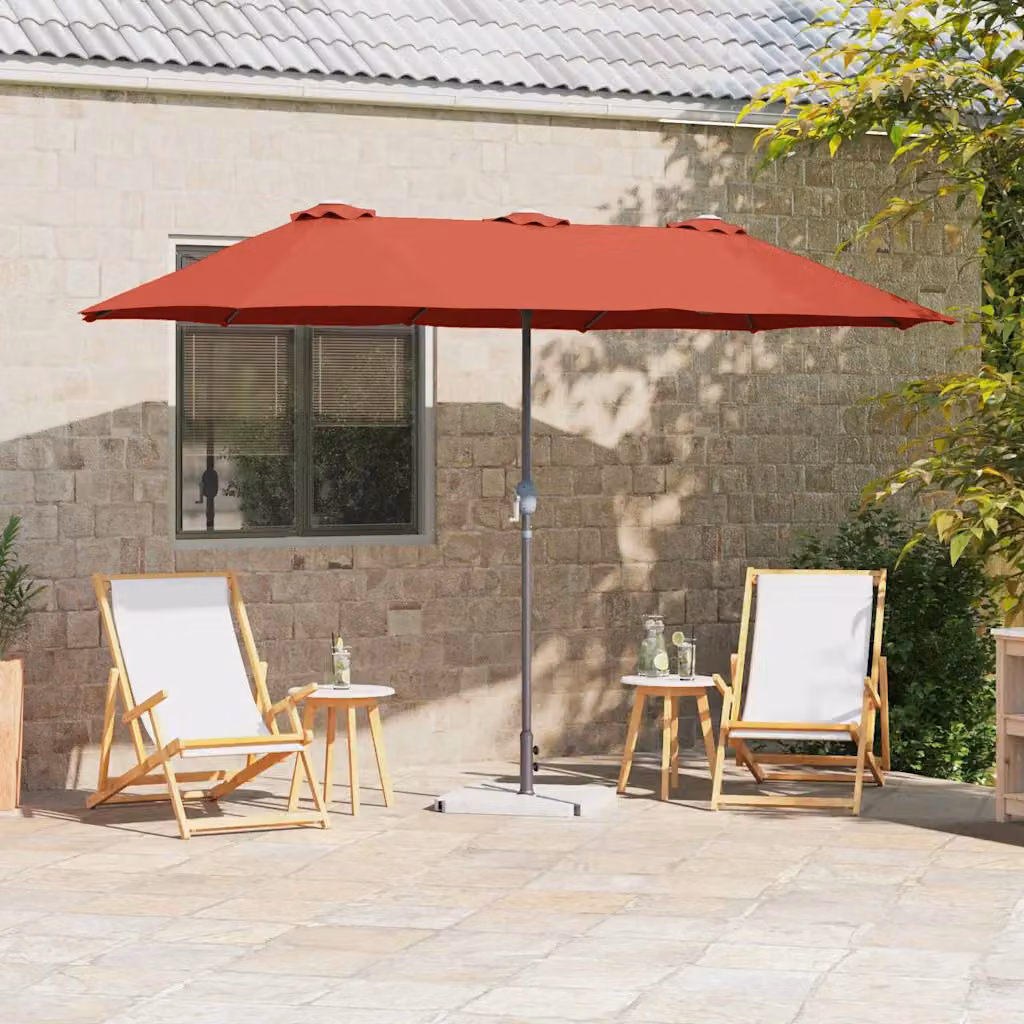 Ombrello da giardino vidaXL in poliestere e alluminio, L: 370 cm, P: 197 cm, H: 239 cm