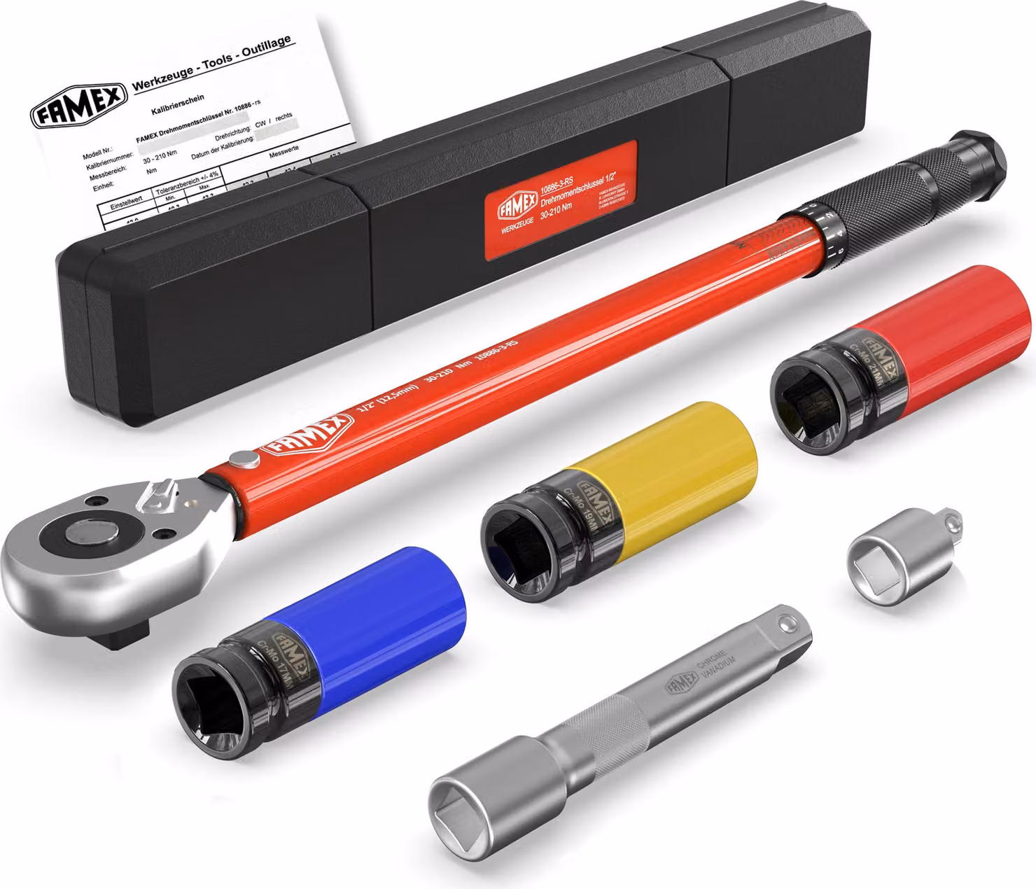 FAMEX 10886-3-RS-KS 1/2" Chiavi dinamometriche 30-210 Nm, +-3%