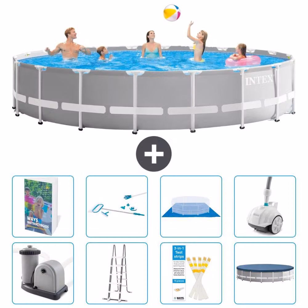 Struttura per piscina a forma di prisma - 610x132 cm - composta da 7 elementi - modello S605