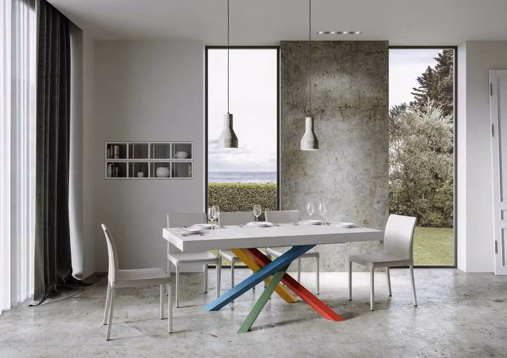 Tavolo Allungabile Moderno Ityhome Volantis Premium Bianco Frassino L/P/H: 160/264 x 90 x 77 cm – 2