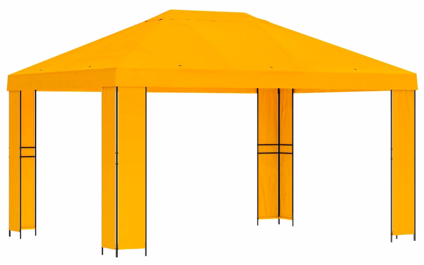Gazebo 4 × 3 m Giallo Poliestere e Acciaio 190 gsm