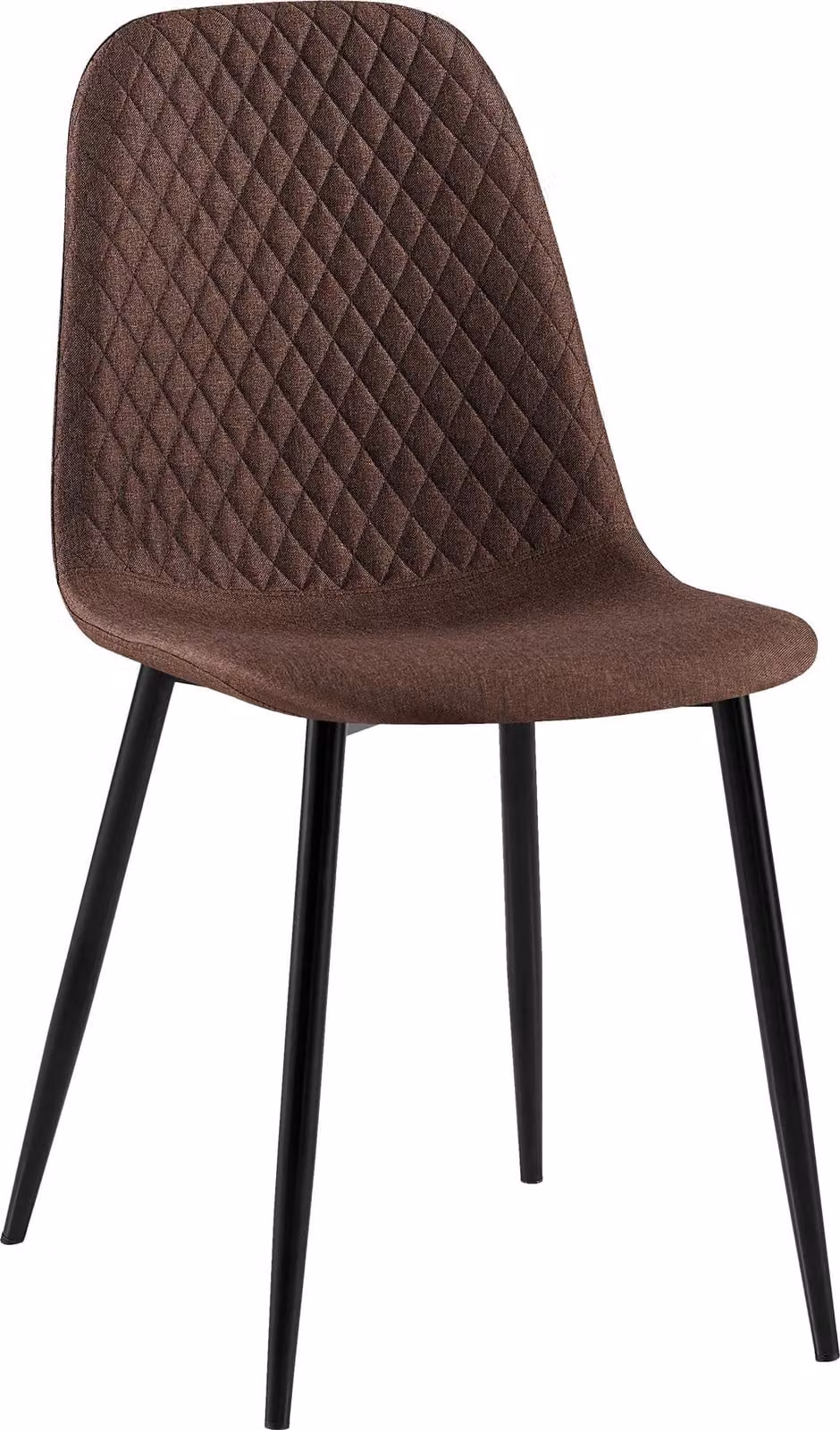 Sedia CLP Giverny, con cuciture decorative, color marrone. Materiale: tessuto