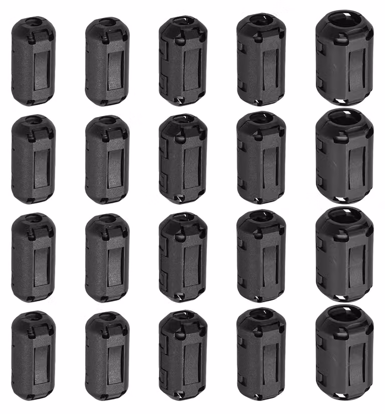 Set di 60 anelli ferromagnetici, design a clip, diametro interno da 3 a 13 mm, colore nero