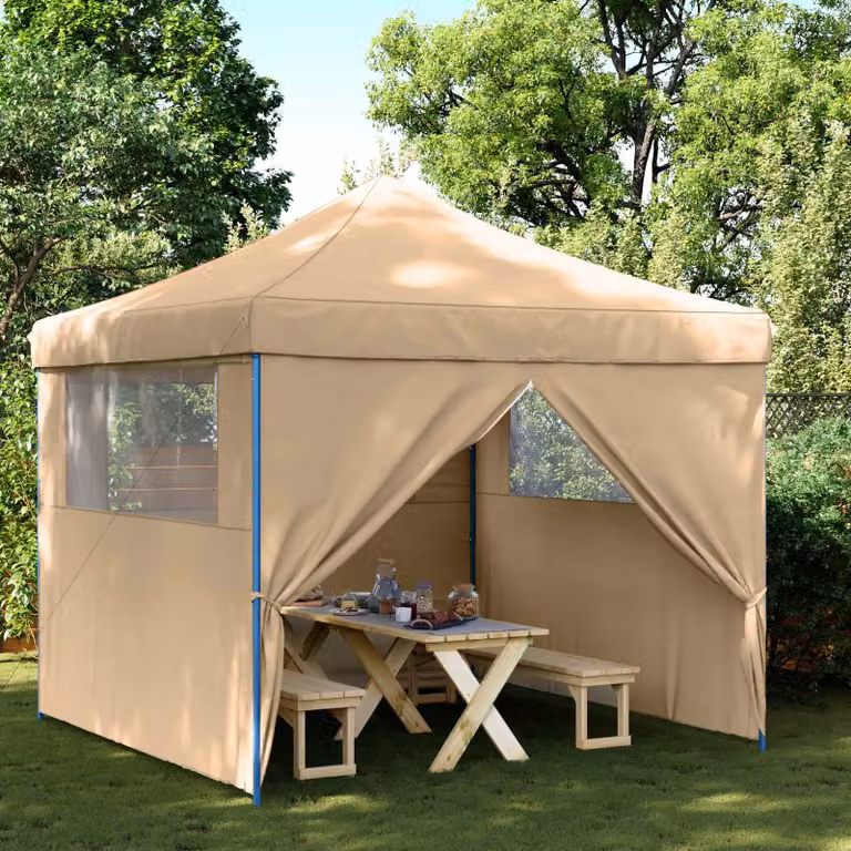Tenda Party vidaXL in tessuto Oxford beige e bianco, L/P/H: 292 x 292 x 315 cm