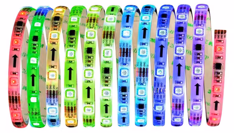 Paulman Funzione Set di strisce LED digitali 3m RGB 9,6W 230/12V 18VA Plastica bianca
