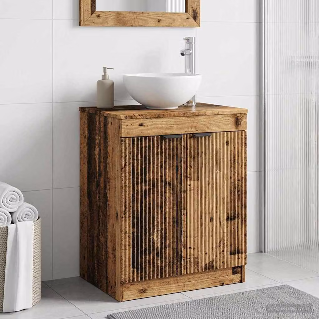 Mobile da bagno vidaXL in legno marrone con ante a battente e ripiani interni L: 54 cm, P: 41 cm, H: 70 cm