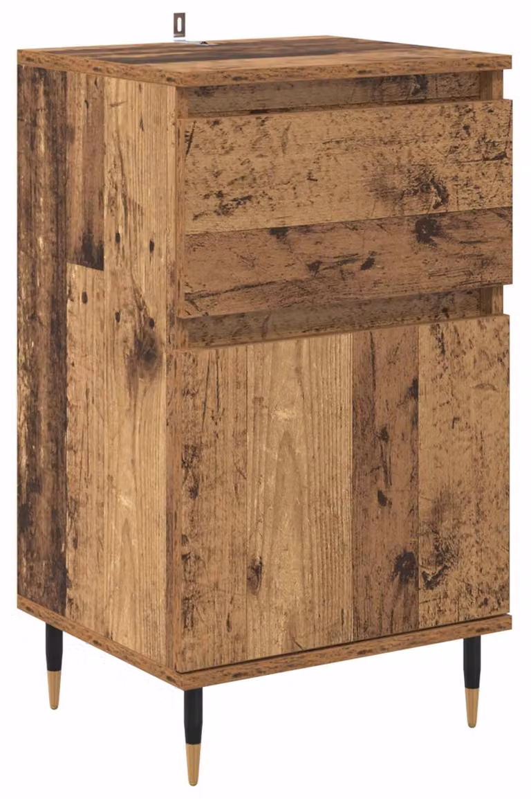 Credenza con cassetto Legno vecchio 40 x 35 x 70 cm