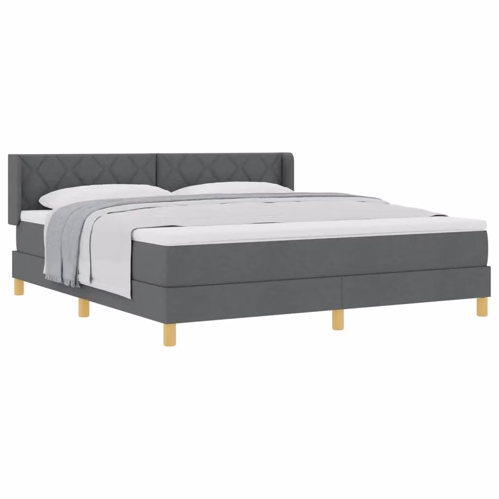 Letto a molle moderno vidaXL con testiera in tessuto grigio L: 180 cm, P: 200 cm – 2
