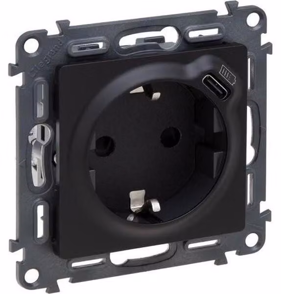 Legrand STECKDOSE BS, presa multipla con porta USB-C, modello STECKER SW (756335 VALENA LIFE)