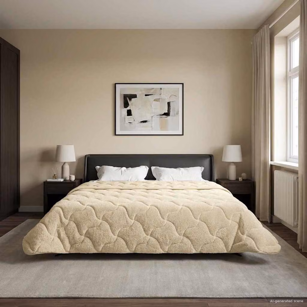 vidaXL Piumone Invernale in Microfibra Traspirabile e Reversibile, Beige, L 240 x P 260 cm