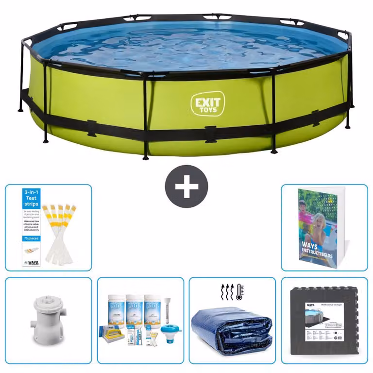 Piscina gonfiabile rettangolare - 360x76 cm - Set da 5 pezzi - Modello S233