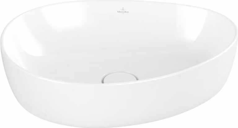 V&B lavabo da appoggio ANTAO 51x40cm, asimmetrico, senza sfioratore, bianco C-plus