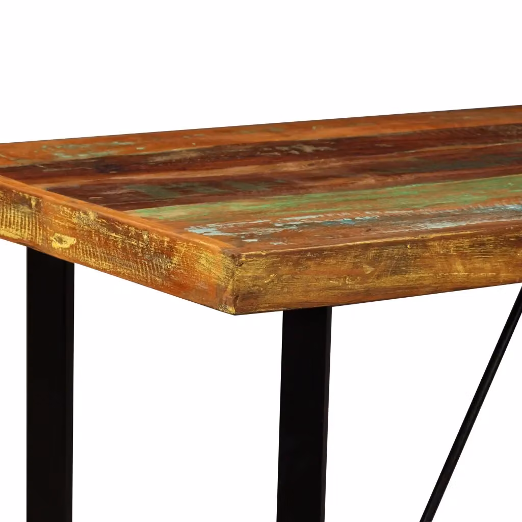 Tavolo da pranzo rettangolare in legno massello di recupero vidaXL L/P/H: 120 x 60 x 107 cm – 2