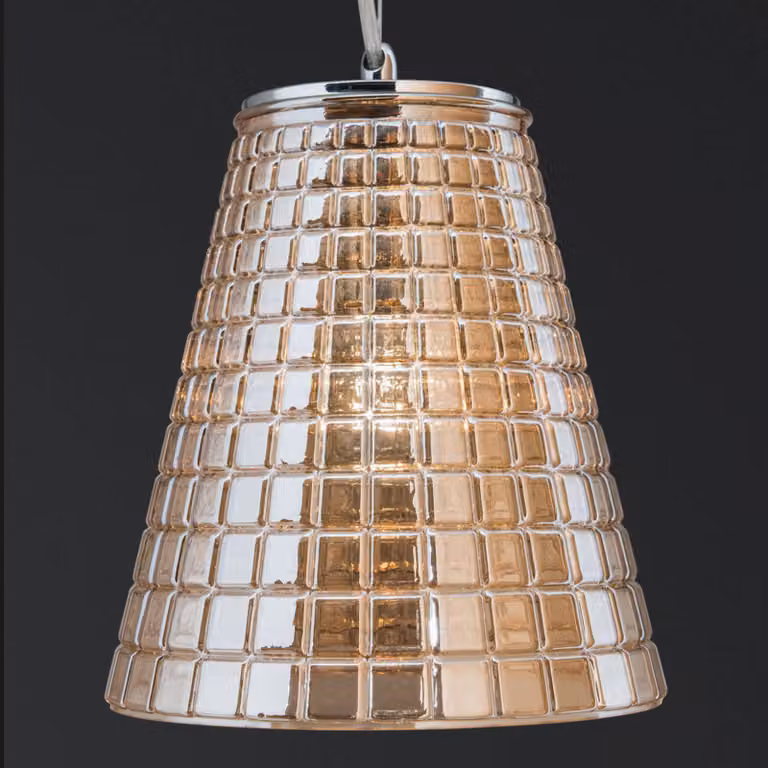 ORION Lampada a sospensione in vetro Sarala, dimmerabile, Crema / Ambra, Soggiorno / Sala da pranzo, Vetro, Moderno, Lampada a sospensione