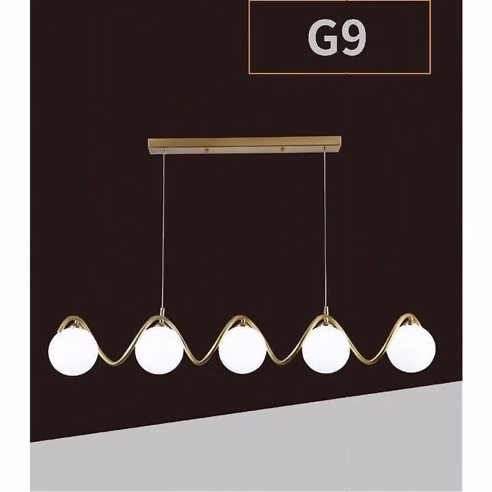 Lampadario a sospensione Trade Shop Twister in bronzo con 5 sfere in vetro e lampadine G9 – 2