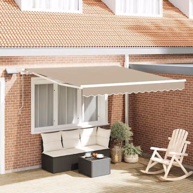 Tenda retrattile Beige 300 x 250 cm Tessuto e Alluminio 3330052