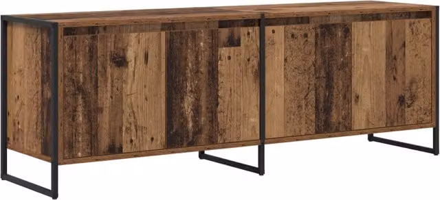 Mobile TV rettangolare moderno in stile industriale 140 x 36 x 49 cm elegante spazio di archiviazione in legno antico 02_0054545