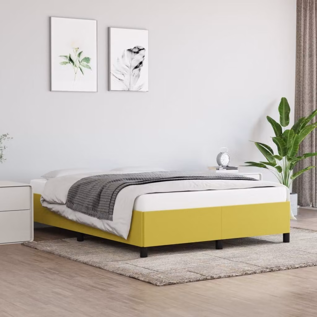 Struttura letto The Living Store verde 140x190 cm in tessuto