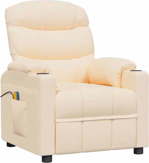 Poltrona Massaggiante Elettrica Crema in Tessuto 3143512
