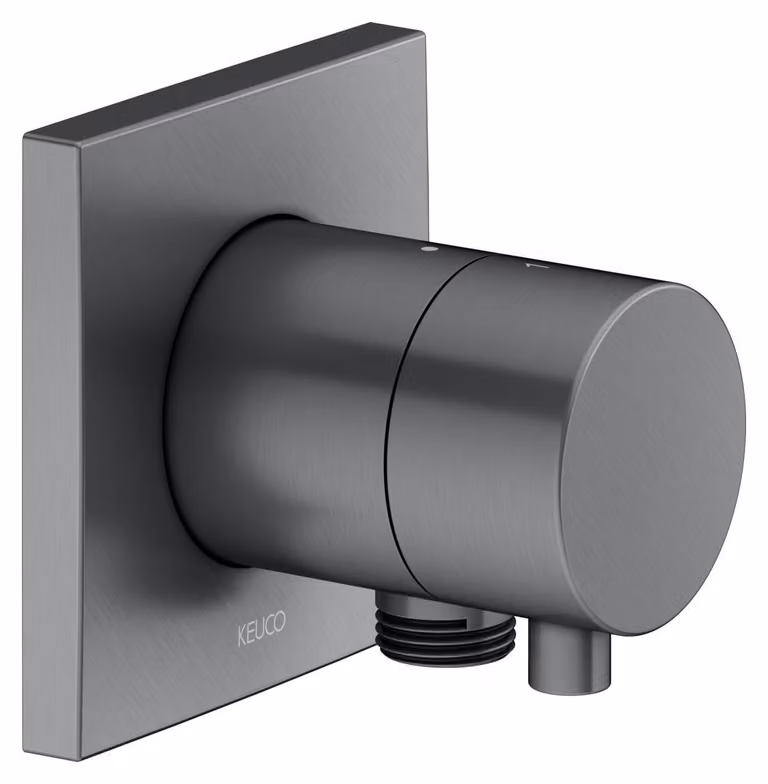 KEUCO IXMO Vanne d'inversion à encastrer 2 consommateurs, raccord de flexible avec poignée Comfort, sans arrêt, rosace carrée, 59556131102, 59556131102