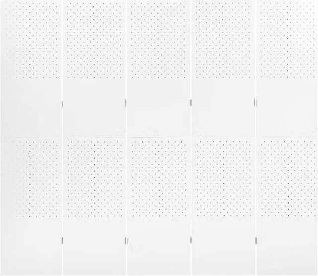 Paravento a 5 pannelli vidaXL in metallo bianco L 200 cm x H 180 cm