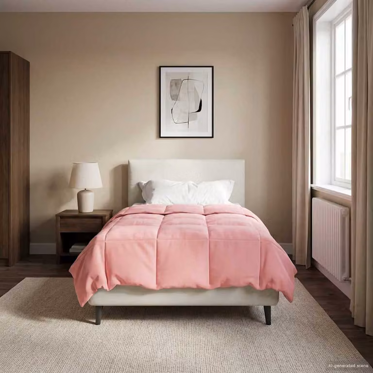 vidaXL Piumone Invernale in Microfibra Traspirabile e Reversibile, Rosa, 135 x 200 cm