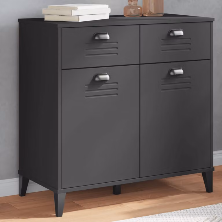 Credenza vidaXL VIKEN in legno multistrato color antracite L 80 cm, P 40 cm, H 80 cm