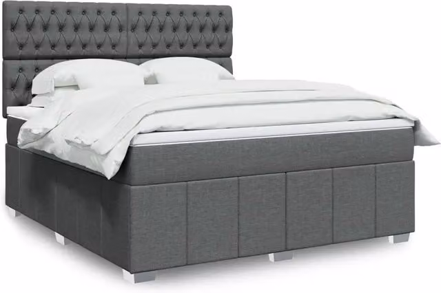 Letto Ibrido con Giroletto a Molle e Materasso vidaXL in Grigio e Bianco L/P/H: 180 x 200 cm